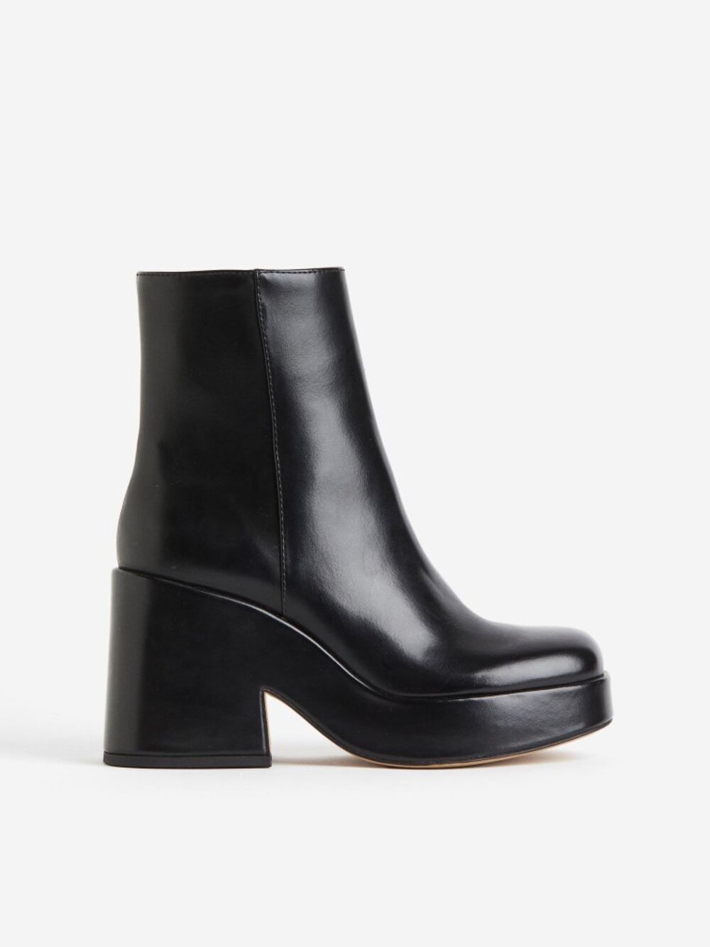 H&M Black Platform Ankle Boots Size 7